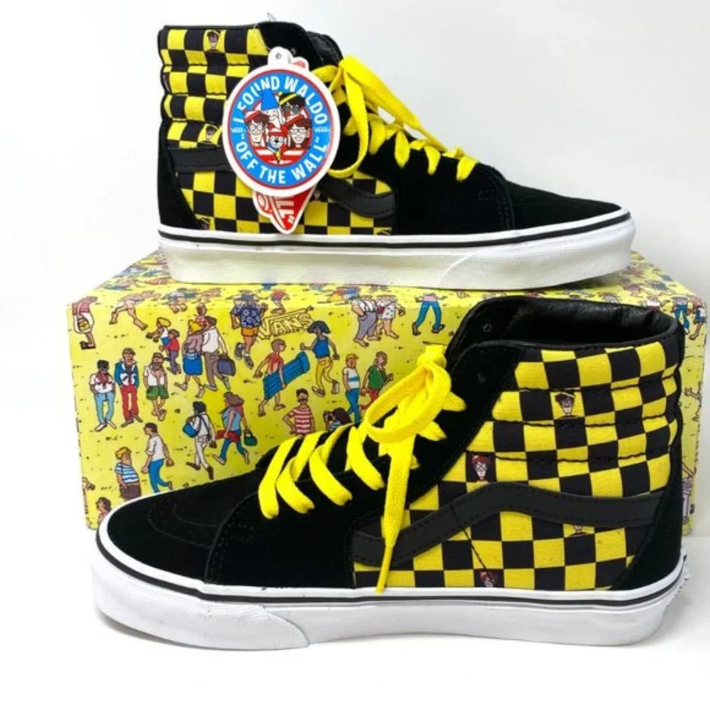 💖MEGA SALE💖VANS x Where’s Waldo Sk8-Hi Checker Black Suede Women's VN0A32QG4UE - Picture 3 of 8